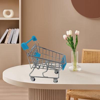 Mini Metall-Einkaufswagen Spielzeug für Kinder Kreatives Rollenspiel Supermarkt-Wagen Realistischer Puppenwagen für Jungen & Mädchen E3W1