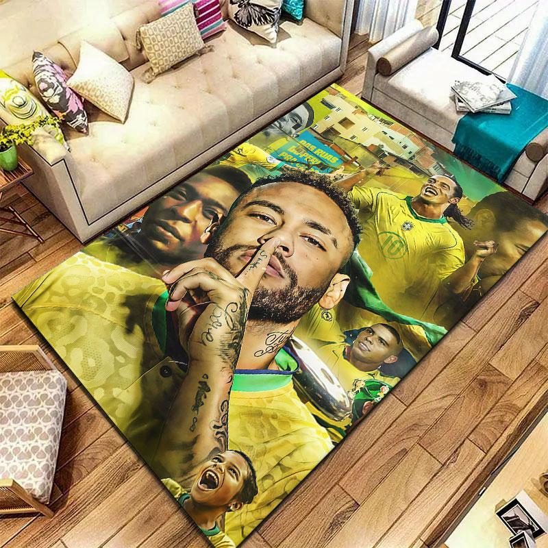 Brazil National Football Team Carpet Rug for Living Room Bedroom Home Sofa Decoration,Kids play Non-slip Floor Mat