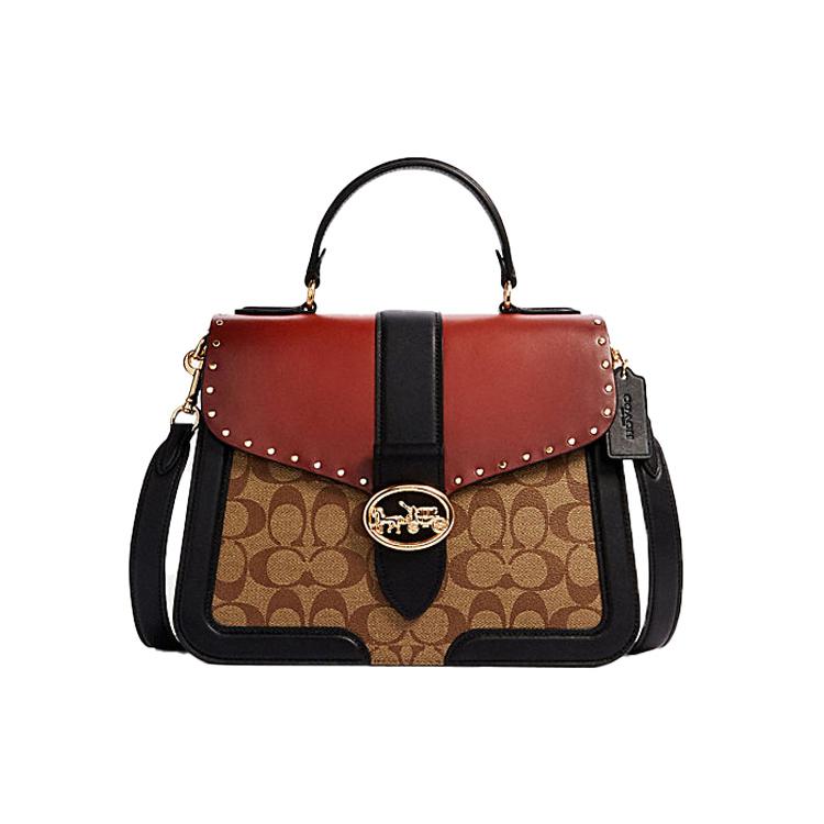

New COACH Georgie Leather God Of Wine Bag, Shoulder Bag, Handbag, Shoulder Bag, Crossbody Bag Medium Size Women s C0468-IMRL7 27.9*10.9*22.1CM