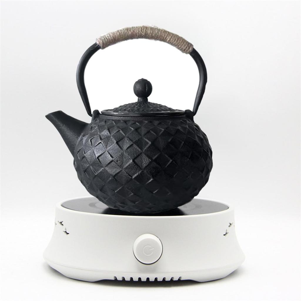 HwaGui Nambu Ironware Iron Kettle, Teapot, Stylish, IH Compatible, Iron Supplement, Iron Kettle, Teapot with Whisk for Scattered Tea, 1000ml (Diamond)