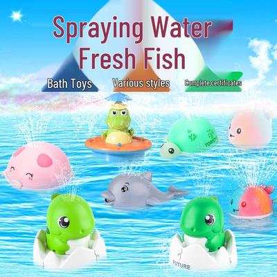 Elektrinis šviečiantis krokodilas vonios žaislas su besisukančiu dušo galvute vaikams