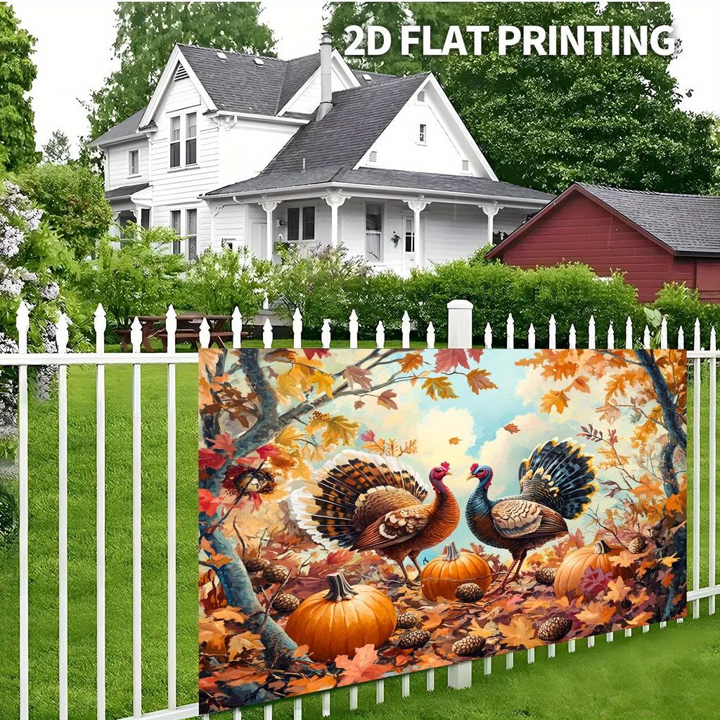 2D Plane 1 Piece of Autumn Harvest Rural Art Background Fabric Living Room Dining Room Bedroom Wedding Winter Christmas