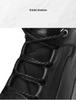 Men's Oversized Casual Leather Shoes - Autumn/Winter, Thick Cotton, Youth Hiking and Outdoor Workwear Shoes