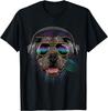 Music Pit Bull DJ Graphic Print Men's Cotton Crew Neck T-Shirt Summer Trip Tee