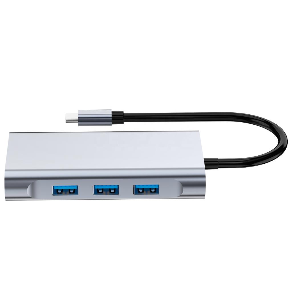 7 In 1 USB Type C Adapter Hub Dock with 3 USB 3.0 Ports HDMI VGA Gigabit Ethernet and PD Charging for Macbook Pro , IPad Pro Etc