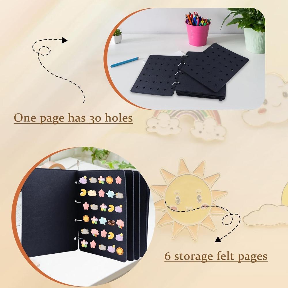 Black Pin Display Binder Felt Page Pin Binder for Cleectors Enamel Pin Display Book