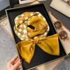 Satin high-end tied hair long silk scarf headband elegant and simple versatile hair band headband streamer hair accessories women's tied bag