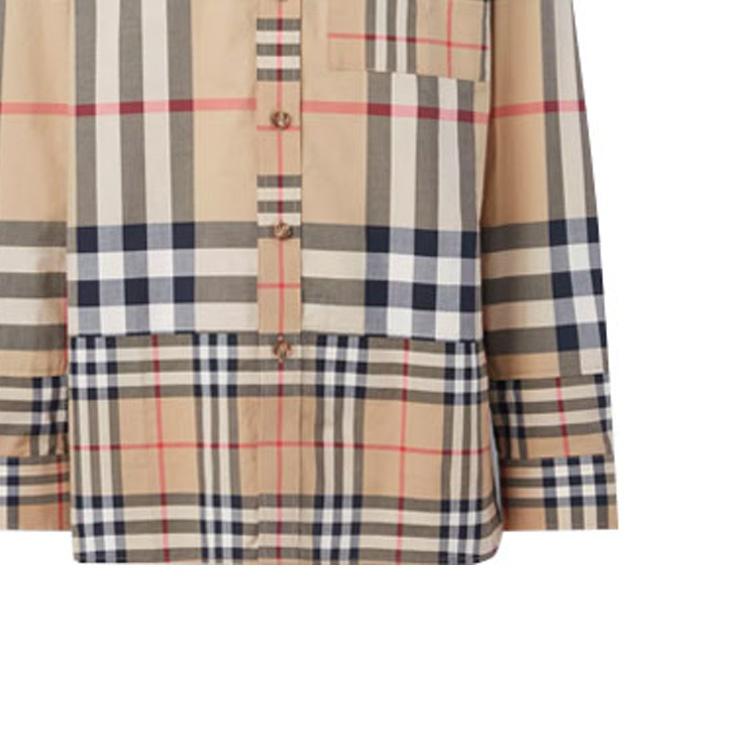 Burberry Contrast Check Cotton Shirt Archive Beige Men's 80608001