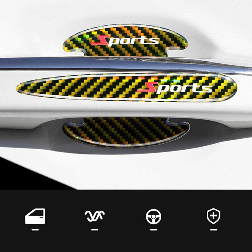 4 stücke Auto Türgriff Anti Scratch Aufkleber Carbon Faser Sport Schutz Aufkleber Dekor Aufkleber Auto Exterior Styling Zubehör