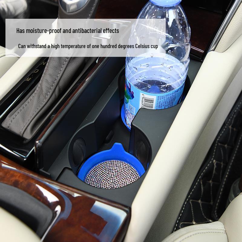 Exclusive Diamond Car Coaster: Non-slip, Heat-Resistant Silicone Cup Holder Pad