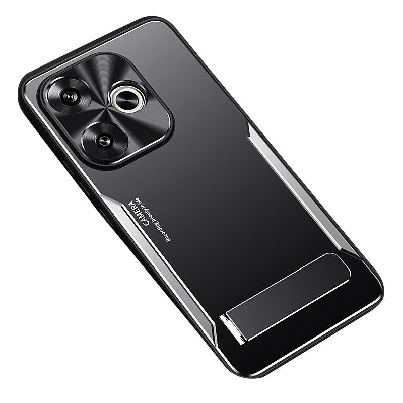 

Для Xiaomi Redmi Turbo 3 5G/Poco F6 5G Чехол Алюминиевый сплав+ТПУ Чехол для телефона с подставкой Silver