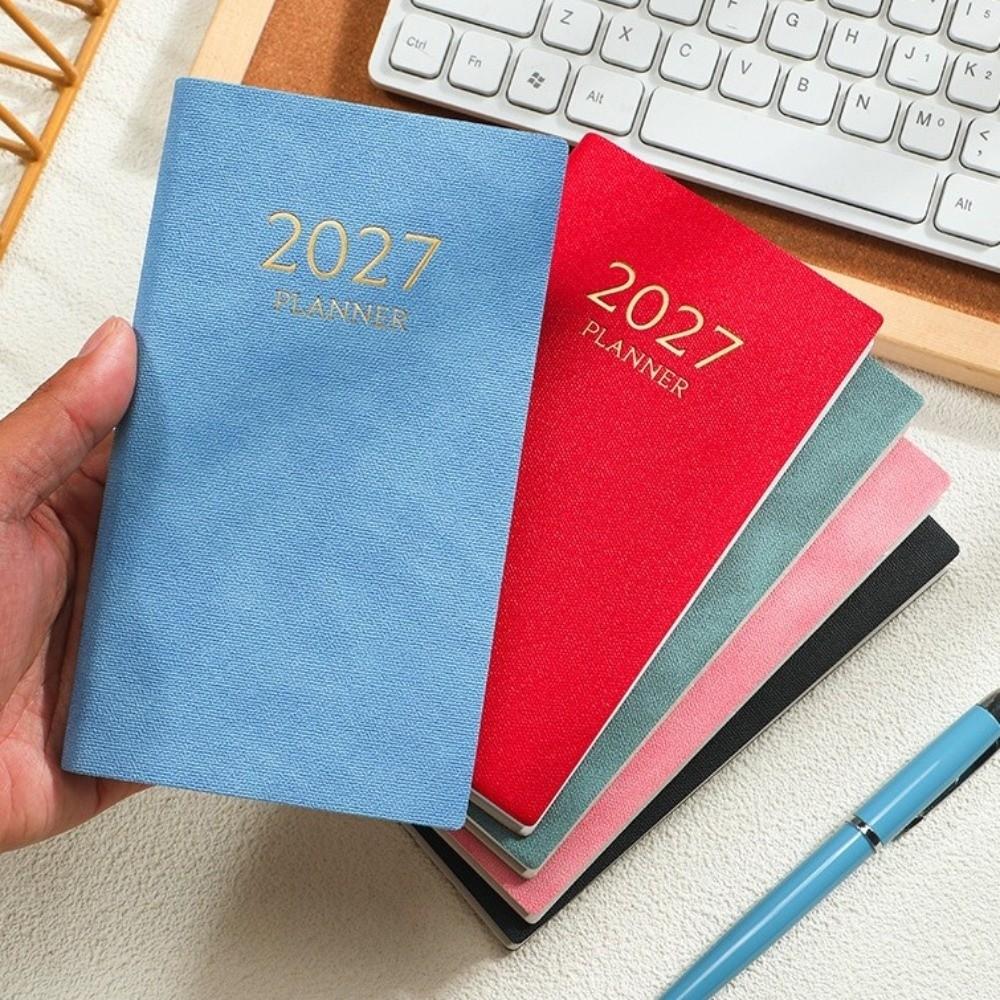PU Leather Daily Planner Notebook A6 Travel Planning Journal Thick Pocket Notebook  Office Work