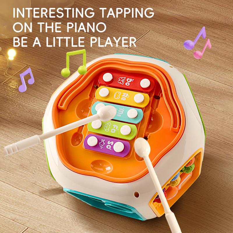 Kids' Multi-Functional Eight-Sided Pat Drum: Educational & Sensory Toy for Early Development
