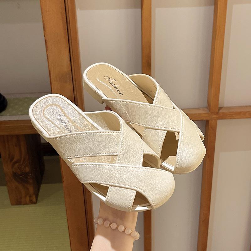 Slippers Shoes Sand  Sandals Non-slip Baotou Slippery Sandals