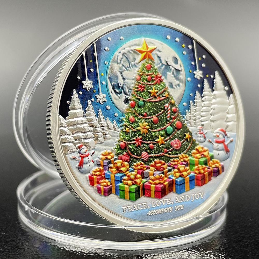 Christmas Tree Gold Coin 2025 Happy New Year Commemorative Medal Spend Wonderful Time with Family and Friends Challenge Coin