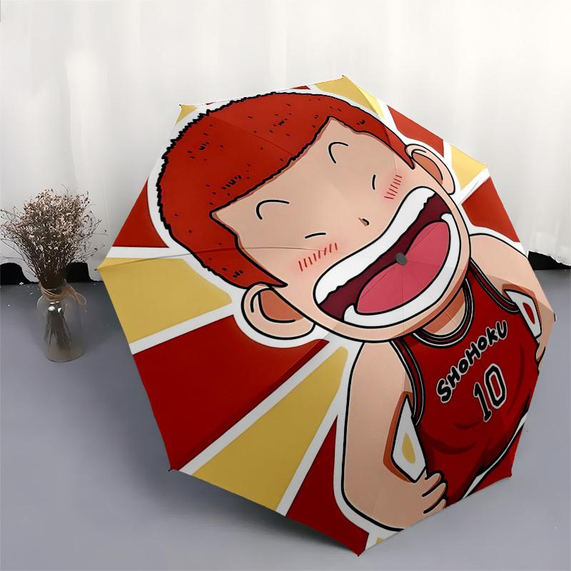 1pc SHOHOKU #10 Automatic Folding Umbrella - Portable 3-Fold Design, 8-Bone Iron Frame, Outdoor, Ideal Gift for Fans, Travelers, Daily Use, Festive Pr