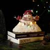 Cartoon Snowman Statue Nightlight Cute Snowman Figurine Christmas Decorations Sculpture  Party