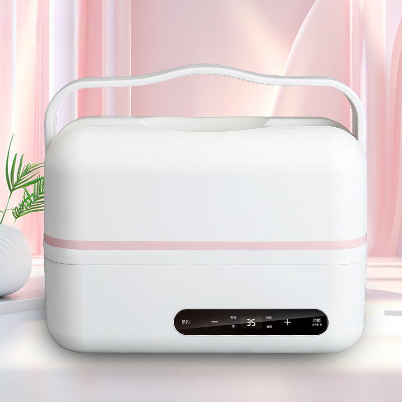 Double-Deck Steaming and Boarding Heating Lunch Box, Plug-in Insulation, Portable Self Heating Lunch Box for Office Workers