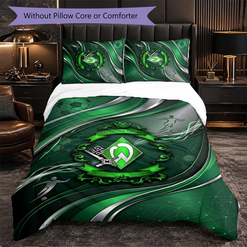 Set Biancheria da Letto Calcio Werder Bremen 3 Pezzi Morbido Set Copripiumino con Federe Set Decorazione Camera da Letto per la Casa