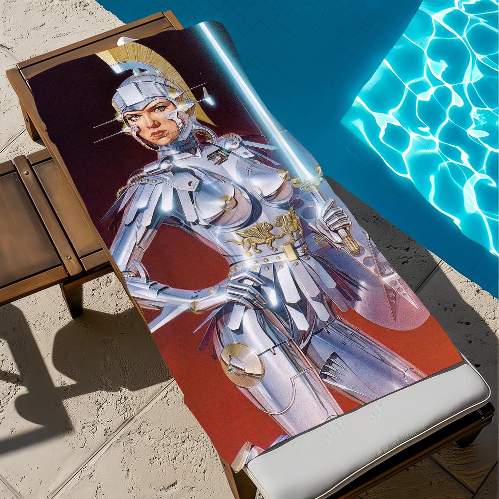 H-Hajime Art Towel Beach Quick Dry Soft S-Sorayama-S Pool Towels Gift for Travel Gym Shower Camping sports