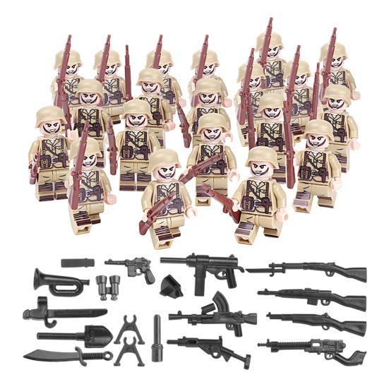 20Pcs Mini Soldier Figure with Weapons Hand-painted Soldier Model Toy Home Office Desktop Decoration Military Lovers Collectors Gift D