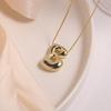 Gold Plated Balloon 26 Letter Necklaces Smooth Stainless Steel Bubble Initial Pendant Chunky Women Personality Chain Jewelry