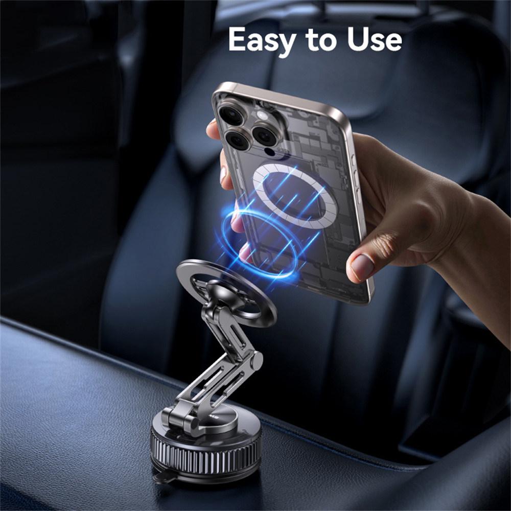 USAMS ZJ087 3-Axis Foldable Cellphone Bracket Vacuum Suction Mount Car Magnetic Phone Holder