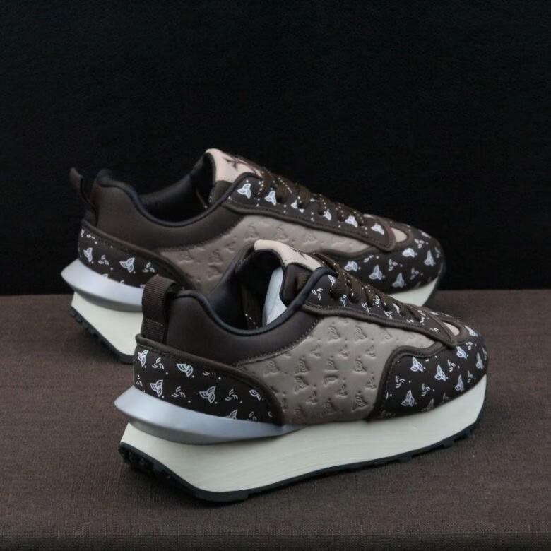 

Массивные кроссовки размера плюс 43 44 для мужчин и женщин, ретро-кроссовки, модная повседневная обувь из кожи и ткани с увеличенной высотой на платформе 35