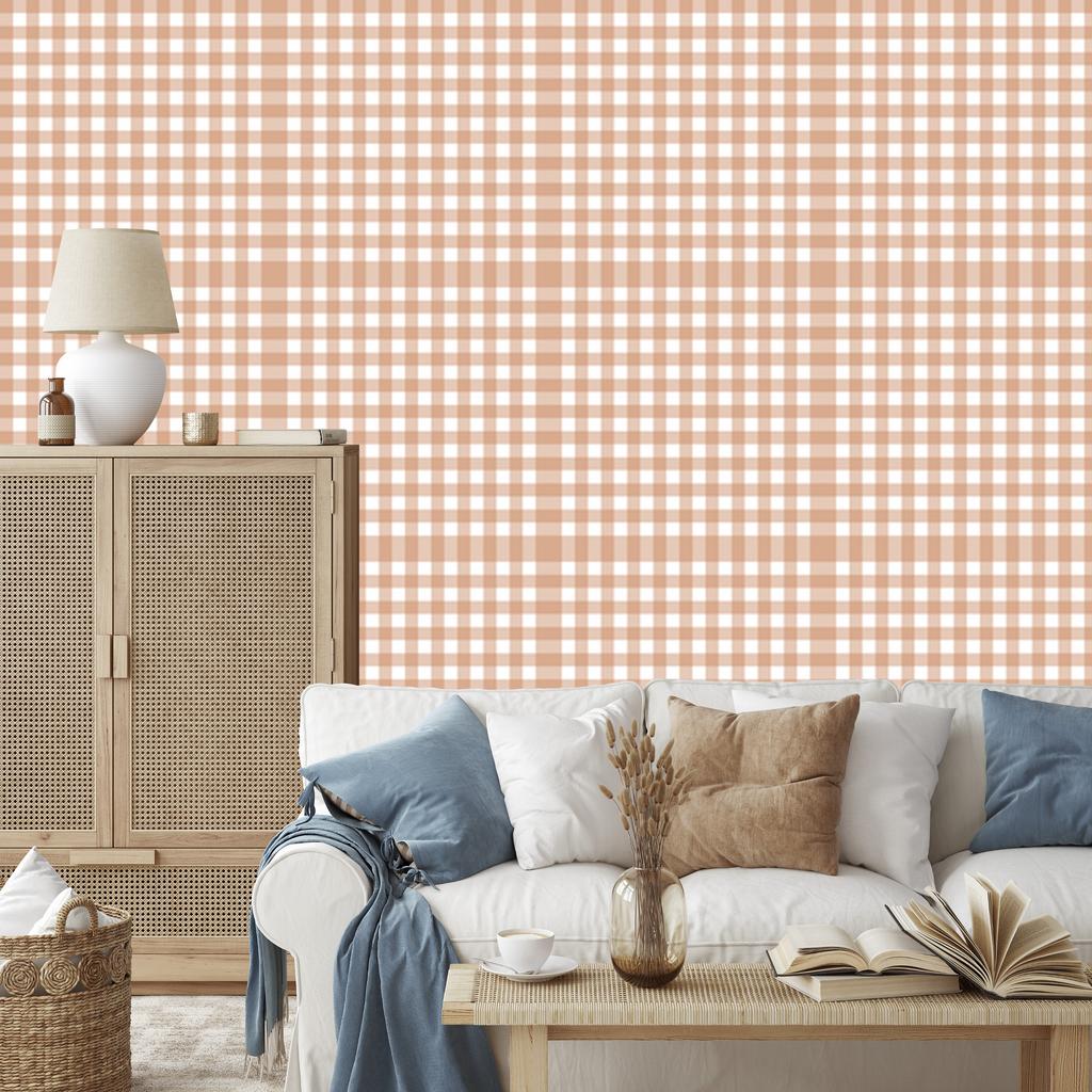 Wallpaper Fabric Pattern Cream and Beige for Living Room and Bedroom 50x1000