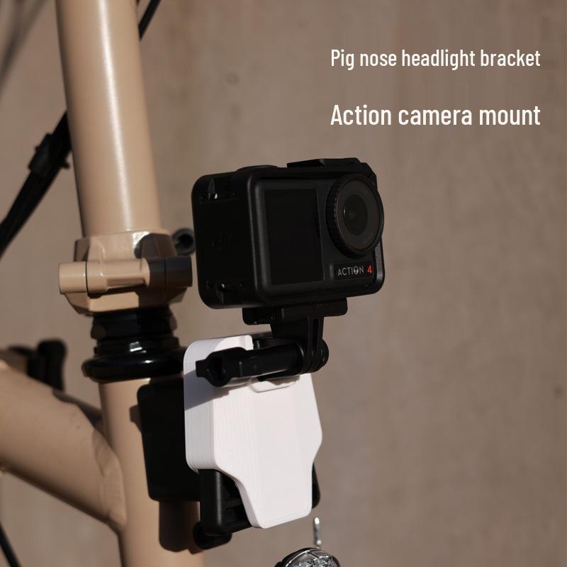 Pig Nose Light Mount & Camera Adapter for Brompton, Dahon, GoPro & DJI Osmo