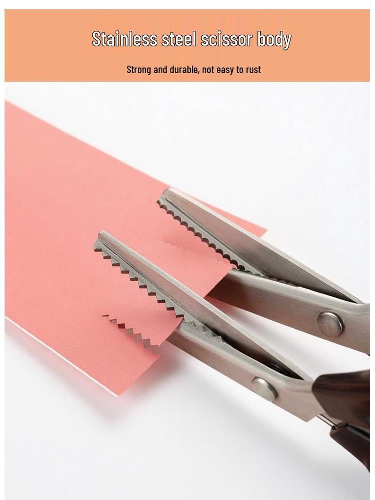 Multifunktionale Edelstahl-Scheren mit Wellenschliff für Schneiderei, Papier und Fadenschneiden