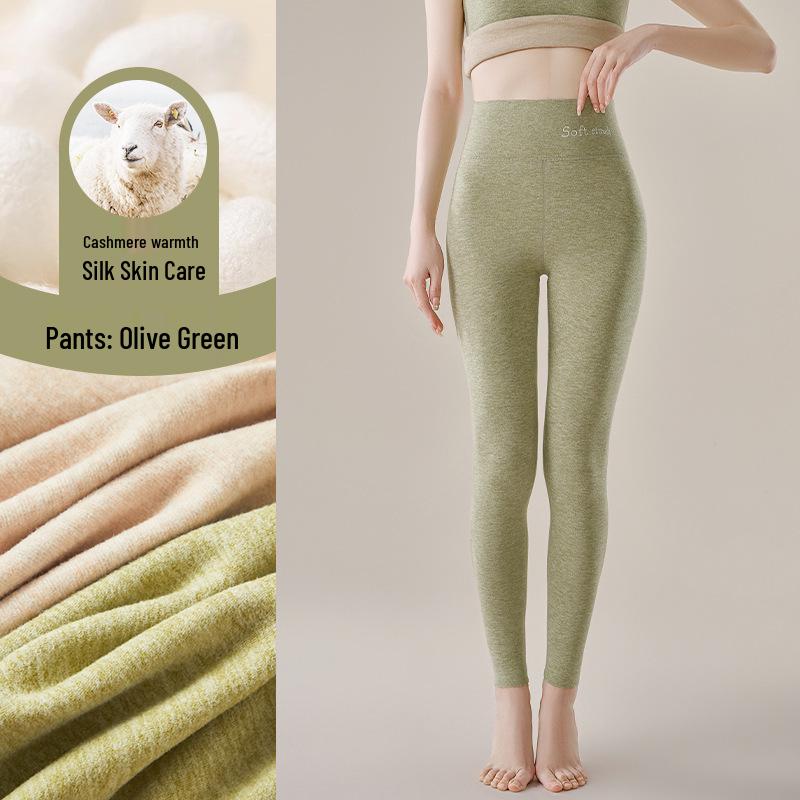 Women's German Cashmere Silk Seamless Pants: Velvet-Thick, Warm Cotton Wool for Winter/Autumn School Uniform