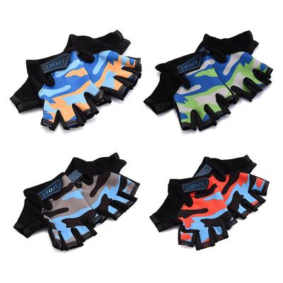 Children Riding Half Finger Gloves Camouflage Children's Riding Half Finger Gloves Breathable Gloves Accessories Sports Gloves