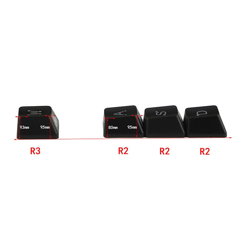 4Pcs Wasd Arrow Broadside Lighting Key Cap For Mechanical Keyboard Compatible With Mx Switch Cute Emo Keycap Set