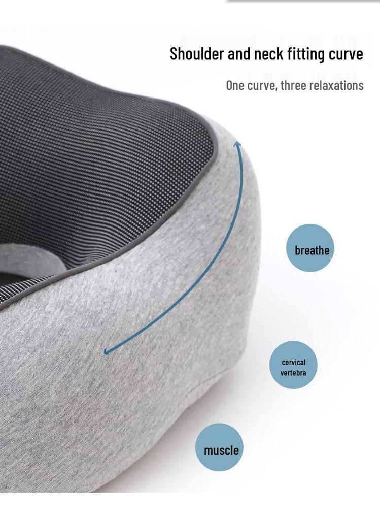Portable Quick-Dry Cooling Travel Neck Pillow - Foldable Memory Foam U-Shape for Airplane Support