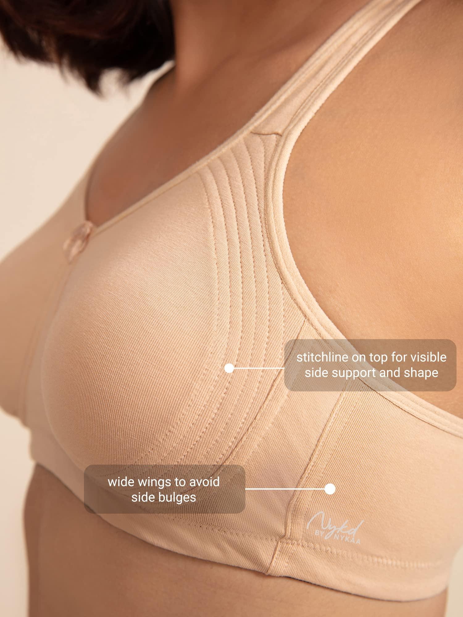 

Хлопковый бюстгальтер NYKD Everyday для женщин - Окруженный любовью | Без наполнителя | Без косточек | Полное покрытие с боковой поддержкой 32B телесный