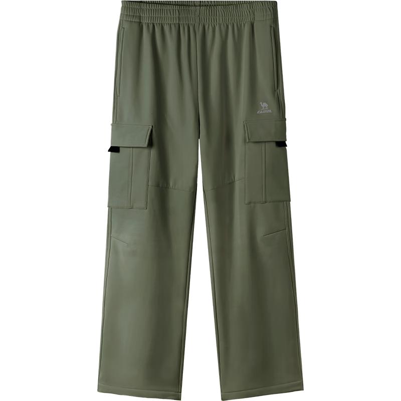 CAMEL Unisex Fleece-lined Water-Repellent Straight-Leg Outdoor Work Pants J35CA6L6027
