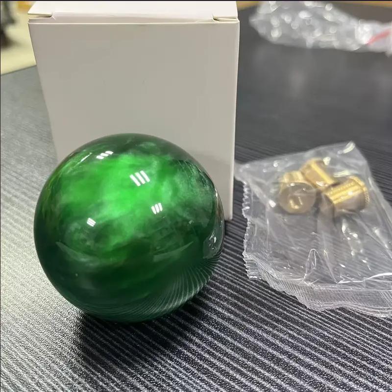 Premium Acrylic Round Ball Knob Comfort Grip Gear Shift Knob With 3 Copper Adapters For Most Cars Interior Accessories