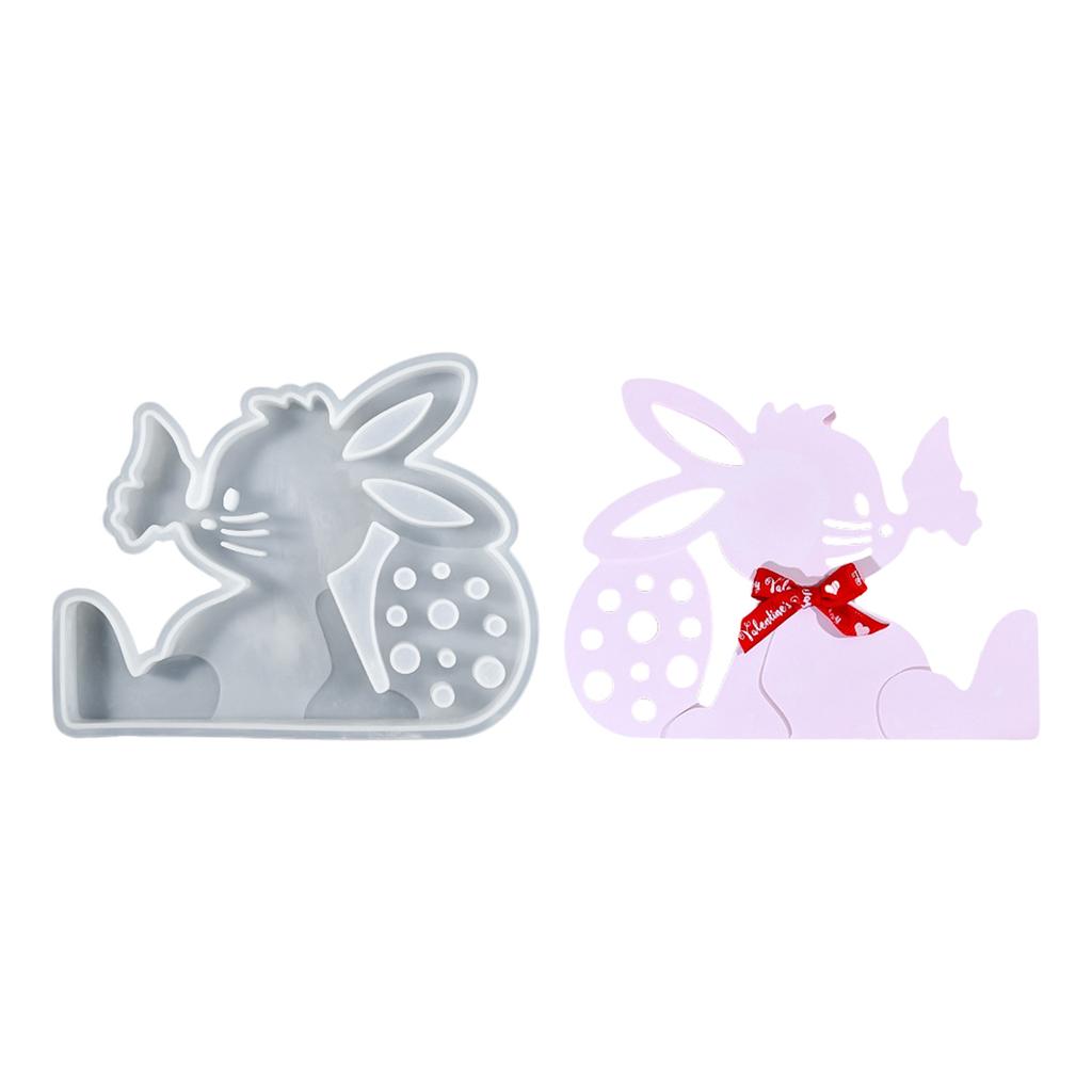 Food Safe Silicone Mold for Easter Rabbit Figurine Handmade Resin Decorations Mould for Family Activities
