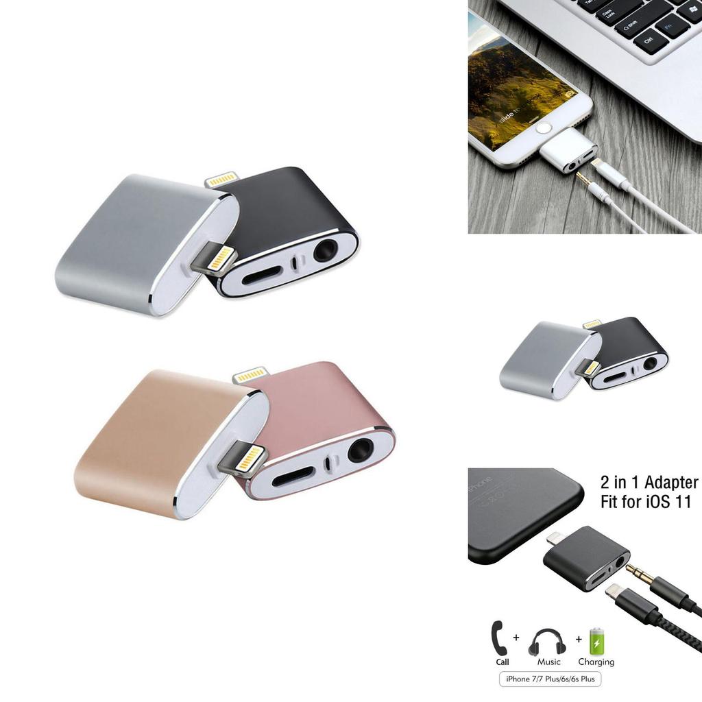 For X Iphone Xs Max 8 7 Plus 2 In1 To Audio Headphone Adapter Cable Charger