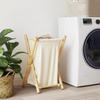 Panier à linge - vidaXL - Bambou - Blanc crème - Design contemporain - Pliable
