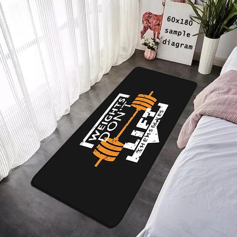 Floor Mat GYM Exercise Time Non-slip Foot Rug for Entryway Kitchen Water Absorbed Rugs Bedside Mats Hallway Carpet Home Decor