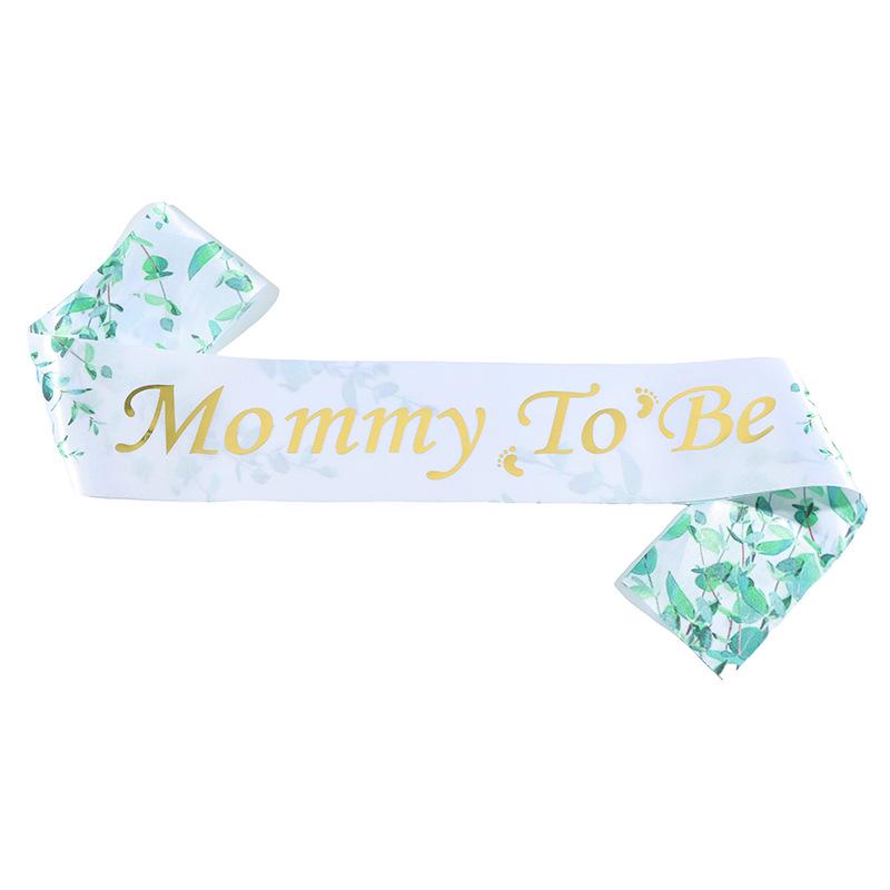Satin "Mom-to-Be" Footprints & Letter Sash for Gender Reveal Baby Shower