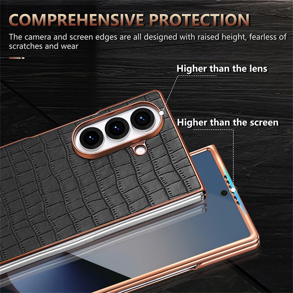 Alligator Pattern Phone Case For Samsung Galaxy Z Fold 7 6 5 4 5G PC Hard Shell Protective Phone Case Fold7 Back Cover