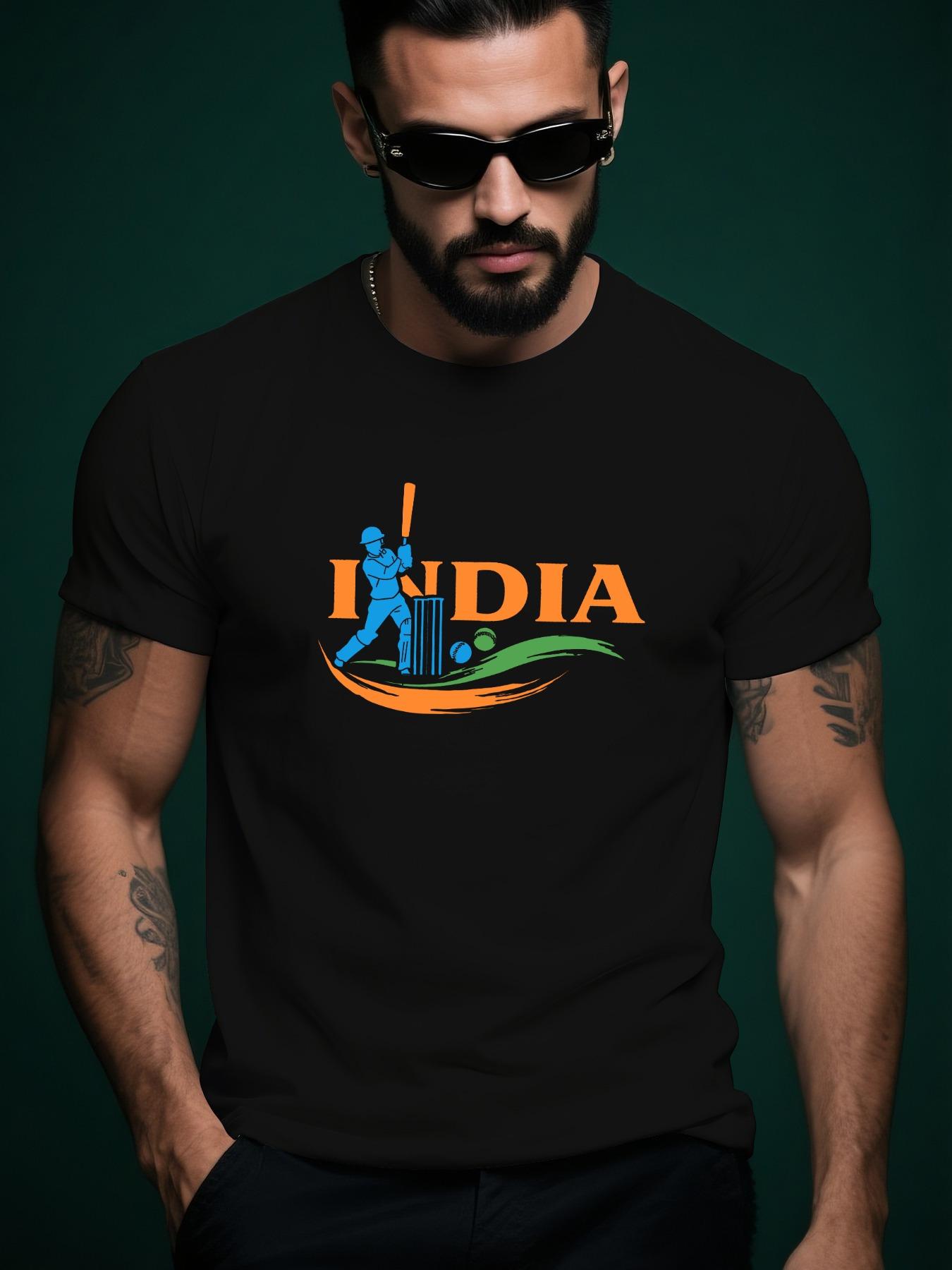 India Cricket Graphic Tshirt Graphic Print Summer Casual ... XXL