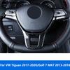 For Volkswagen VW Tiguan 2017-/Golf 7 MK7 2013-2018 Carbon Fiber Steering Wheel Cover Trim Decoration Interior Accessories