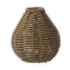 Woven Faux Rattan Vase Handmade Indoor Decorative Vase for Dried Artificial Flowers Rustic Farmhouse Boho Wicker Vase Basket for Table Centerpiece