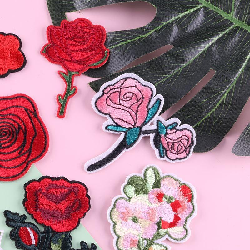 11Pcs Embroidery Rose Flower Sew Iron On Home Patch Badge Bag Hat Dress Applique Rose Patch