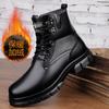 Autumn and Winter Men's Outdoor Anti Slip and Wear-resistant High Top Boots Classic Lace Up Warm Boots Thick Soled High Top Boot