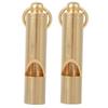 2PCS Yellow Handcraft Vintage Pure Brass Referee Survival Whistle Key Chain Pendant Outdoor EDC SuppliesYellow